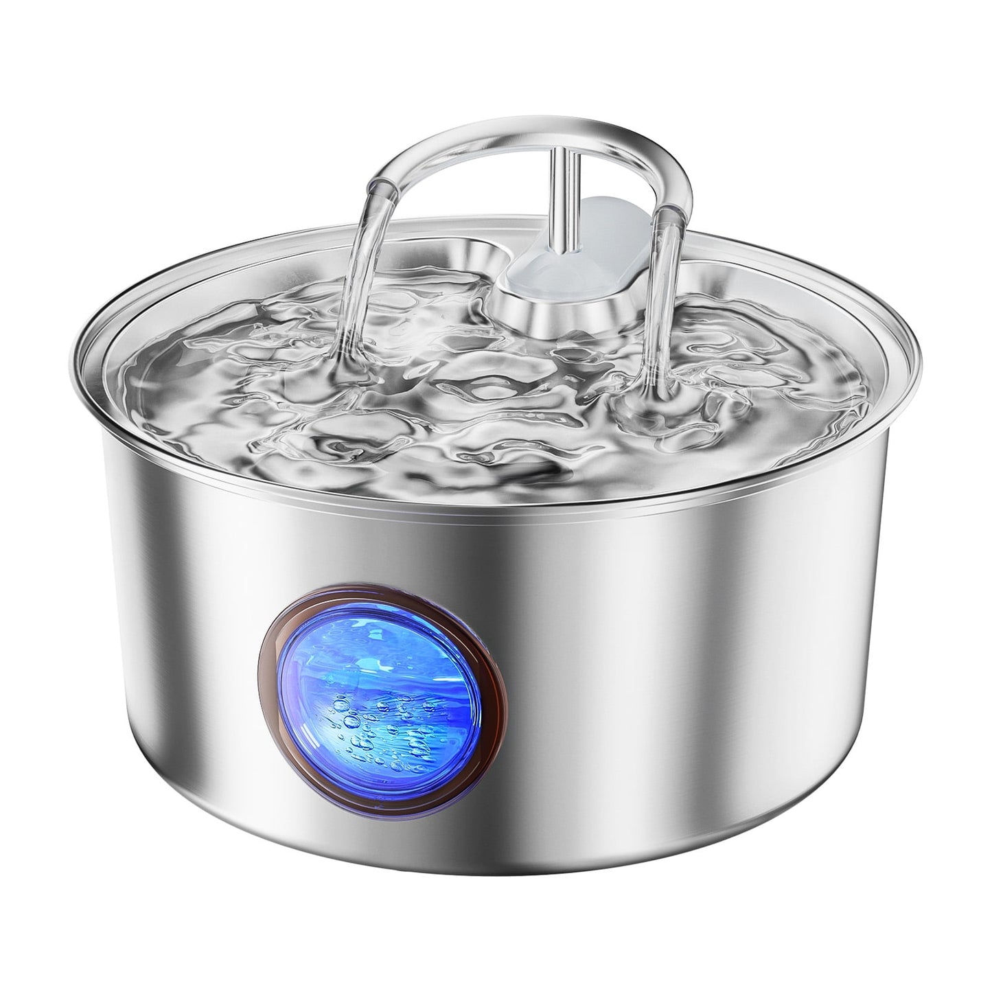 Cat Water Fountain,108Oz/3.2L Stainless Steel Cat Fountain,Pet Water Dispenser with Dual Faucet Design