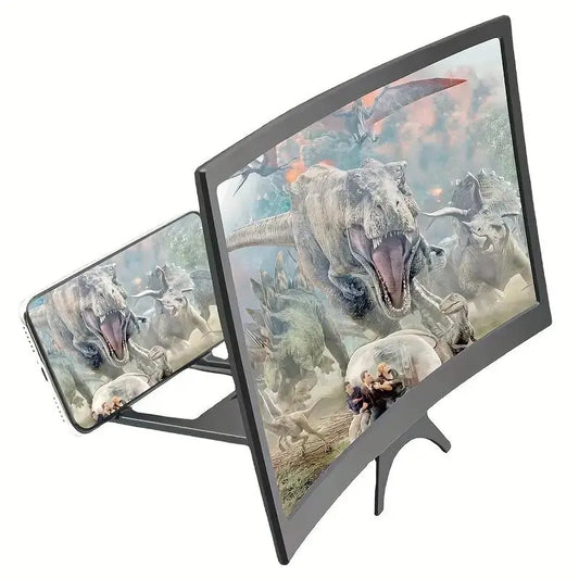 Curved Screen Mobile Phone Screen Amplifier, Portable Desktop HD Video Magnifier, Lazy Phone Stand, Screen Magnifier Holder, Phone Accessories for Home Office